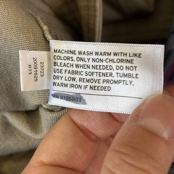 Duluth Trading Co Jeans Mens 46x32 Relaxed Flex Fire Hose Beige Canvas Utility - Picture 14 of 16